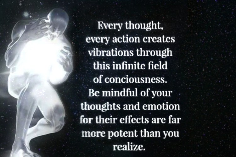 "Like attracts like" i.e when you think good, positive thoughts, you are vibrating at higher frequency and as a result positive experiences will automatically be drawn to you and manifested into your physical reality."